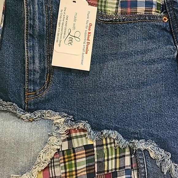 UPCYCLED☆HANDMADE "ella moss" and ☆OKD co. EMBELLISHED DENIM SKIRT Size 28 - Picture 12 of 15